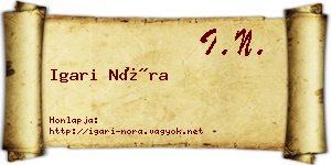 Igari Nóra névjegykártya